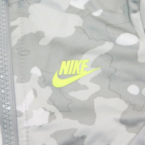 Nike Boys 12M Gray White Camo Print Yellow Track Jacket - Picture 7 of 11